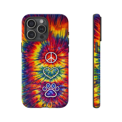 PEACE LOVE PAW PRINT COLORFUL PHONE CASE - TLNT1604262