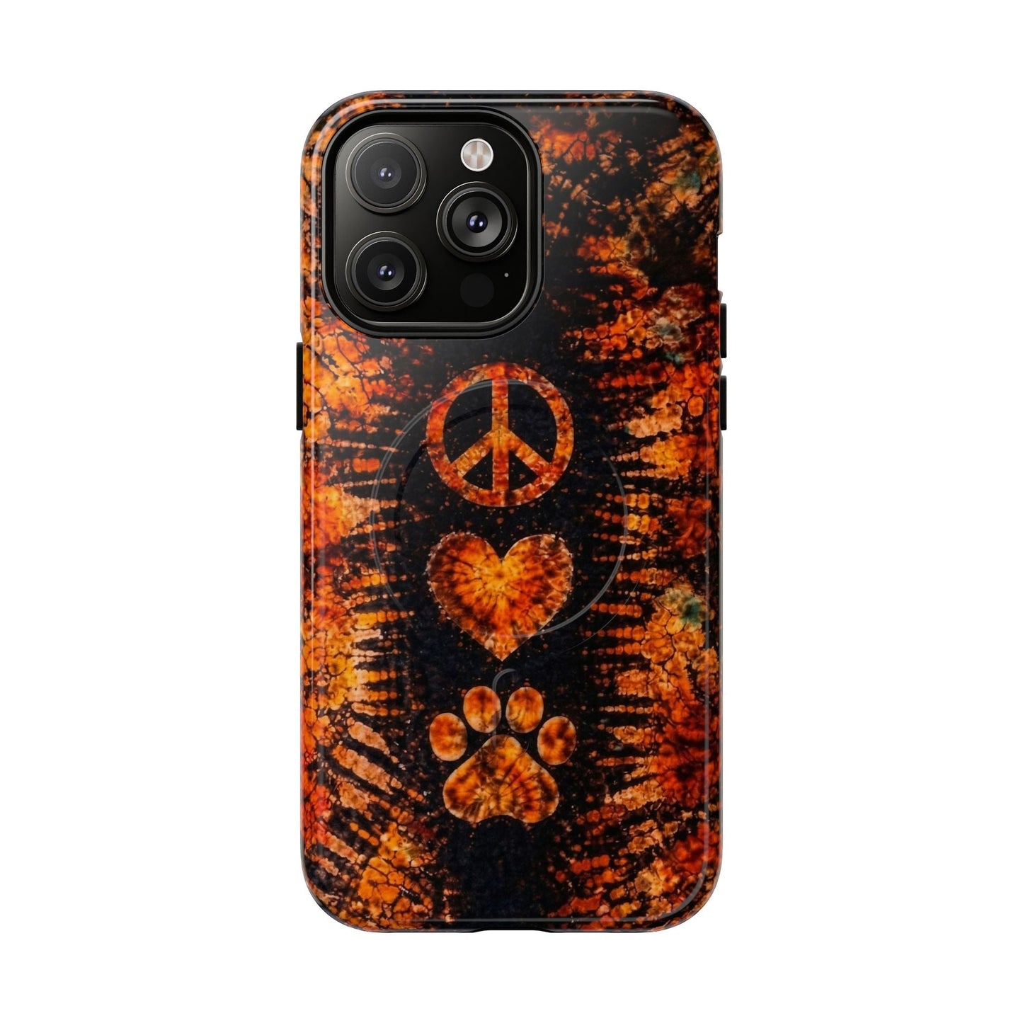 PEACE LOVE PAW PRINT VINTAGE MAGNETIC  PHONE CASE  - TLHN2204264