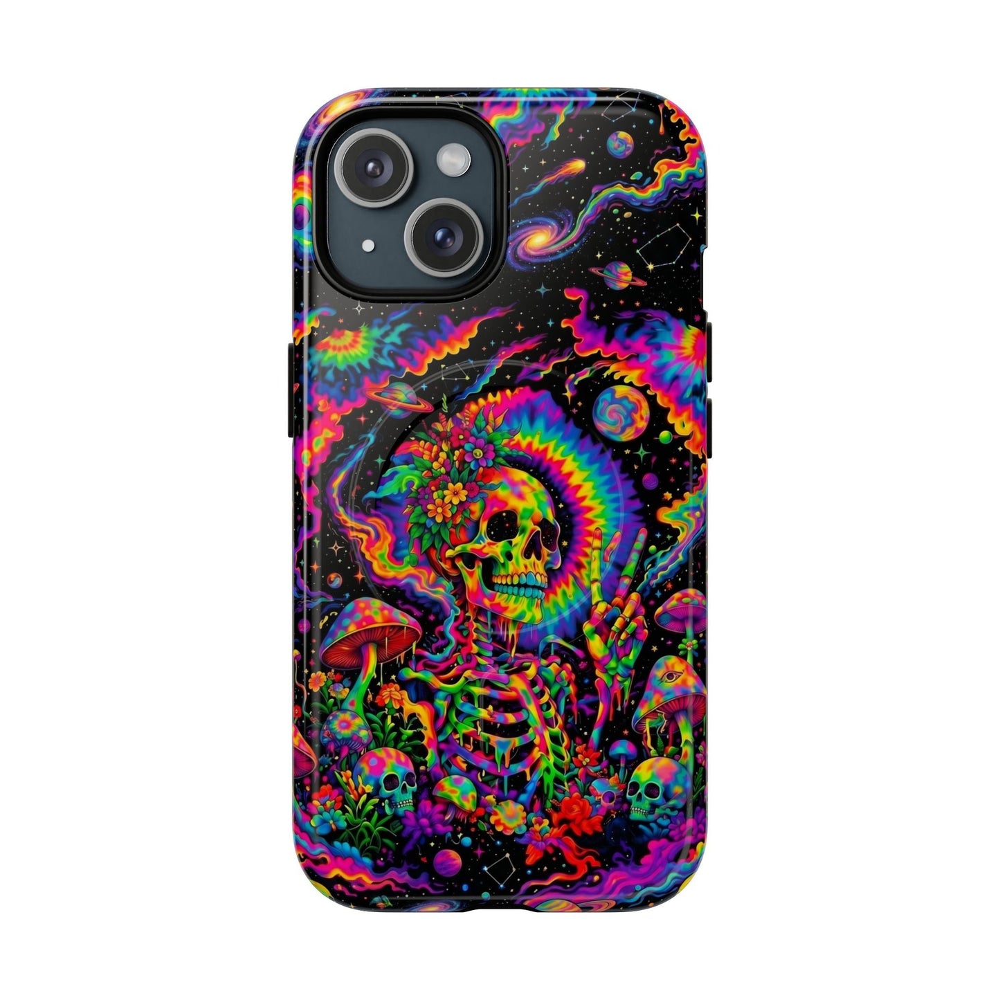 HIPPIE SKULL PSYCHEDELIC MAGNETIC PHONE CASE  - TLNO2904262