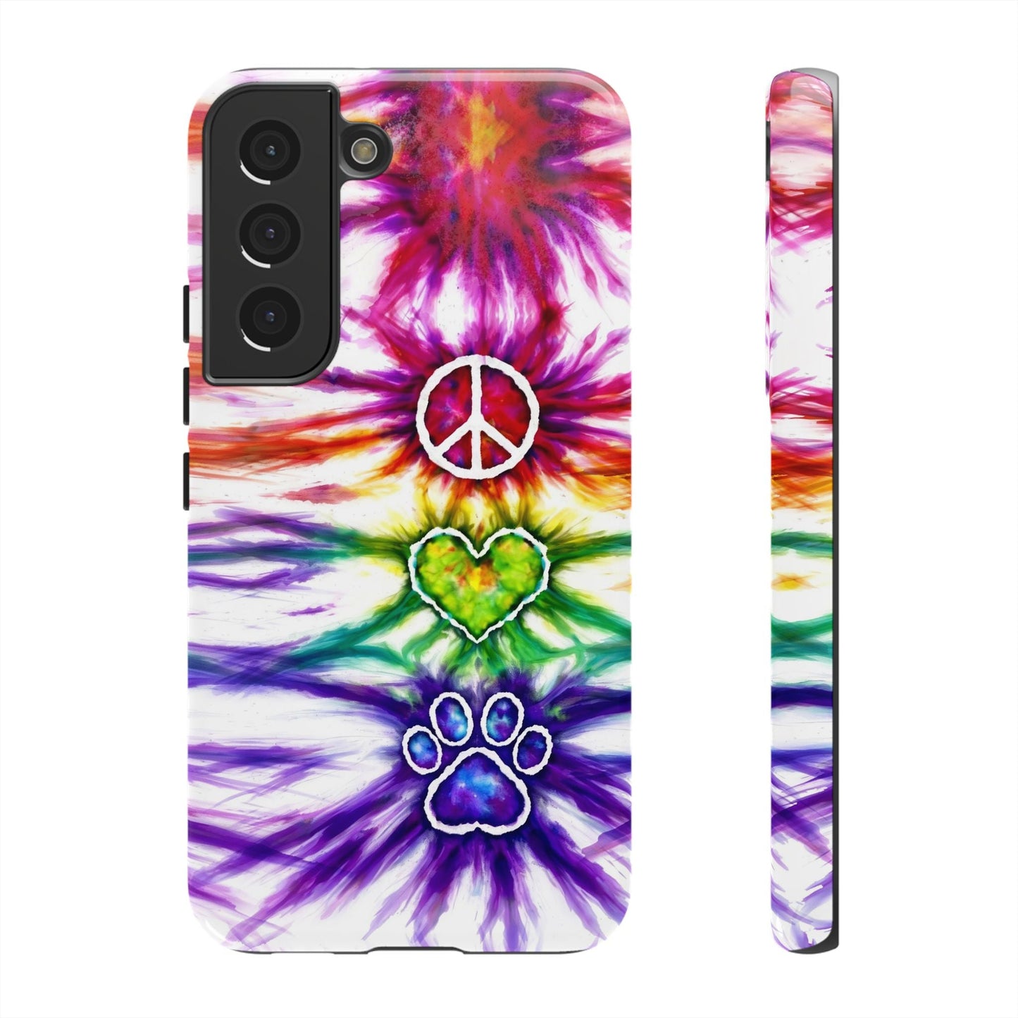 PEACE LOVE PAW PRINT SWIRL PHONE CASE - TLHG1304266