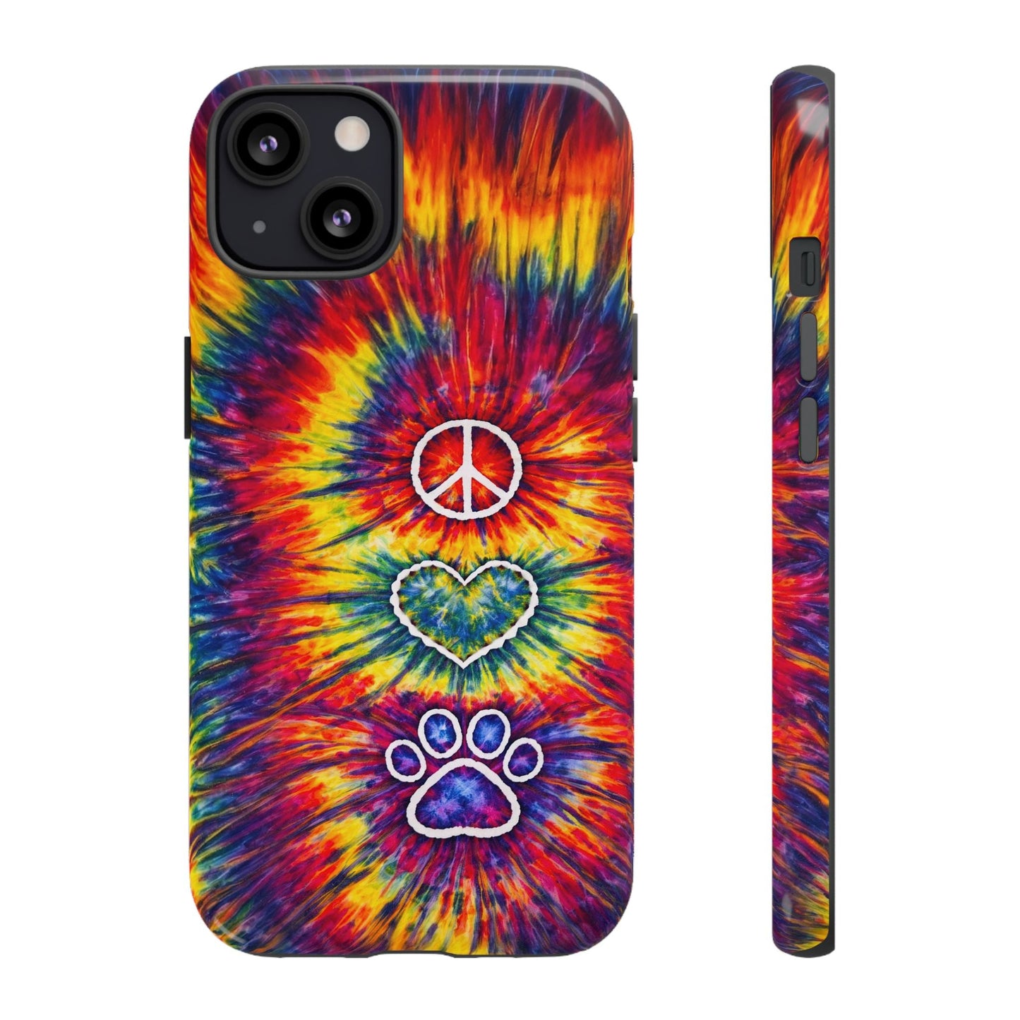 PEACE LOVE PAW PRINT COLORFUL PHONE CASE - TLNT1604262