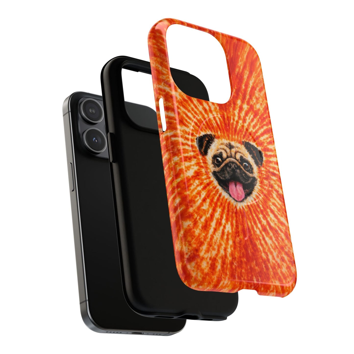 PUG DOG ORANGE MAGNETIC PHONE CASE - TLNT1604261
