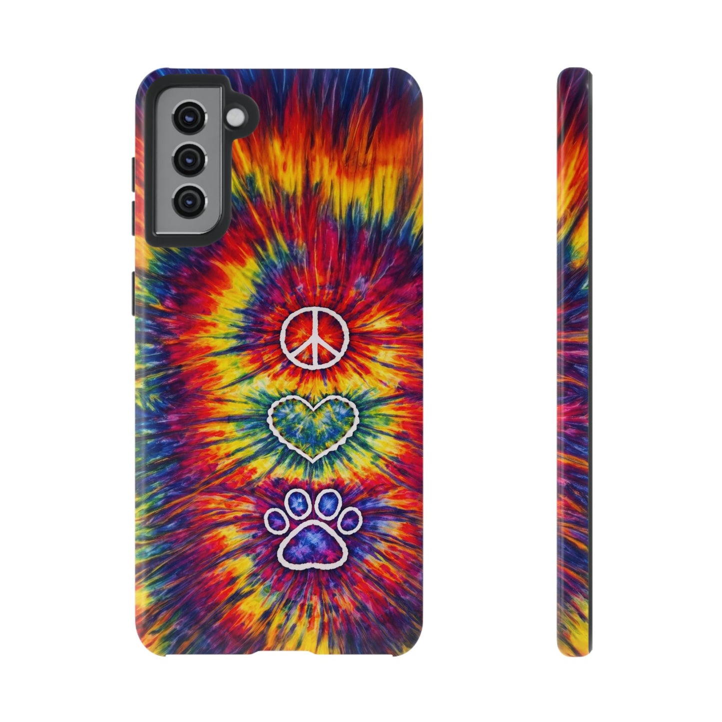 PEACE LOVE PAW PRINT COLORFUL PHONE CASE - TLNT1604262
