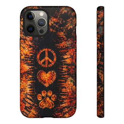 PEACE LOVE PAW PRINT VINTAGE  PHONE CASE  - TLHN2204264