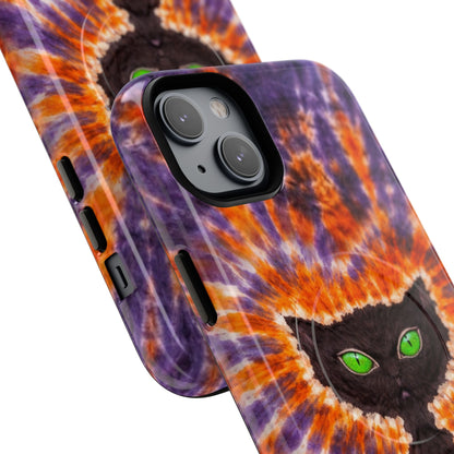 BLACK CAT PURPLE & ORANGE MAGNETIC  PHONE CASE  - TLHN2404264