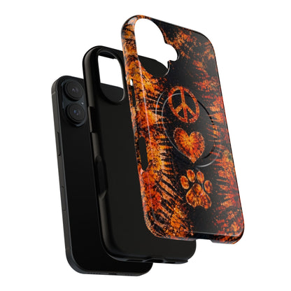 PEACE LOVE PAW PRINT VINTAGE MAGNETIC  PHONE CASE  - TLHN2204264