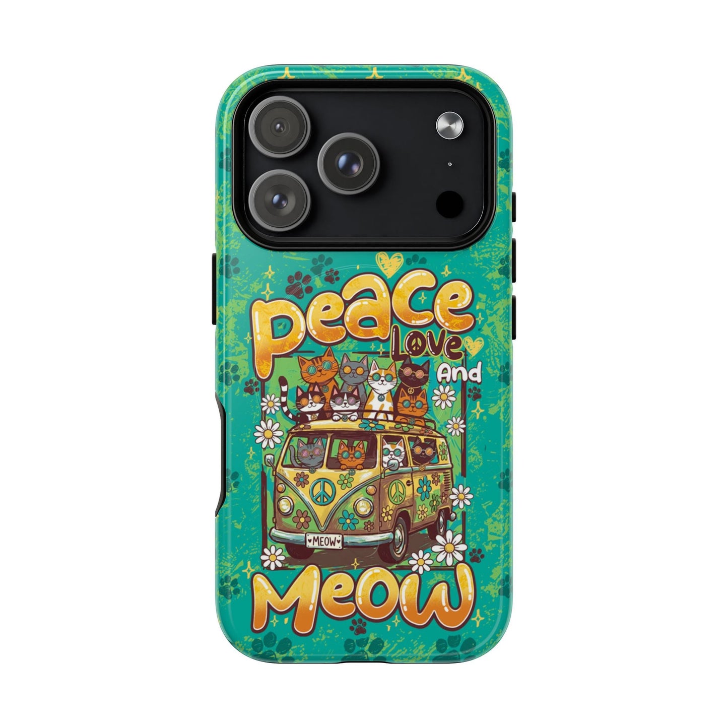 PEACE LOVE AND MEOW CATS MAGNETIC PHONE CASE - TY0707263