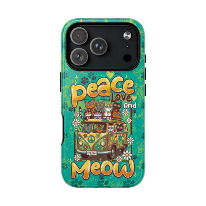 PEACE LOVE AND MEOW CATS MAGNETIC PHONE CASE - TY0707263
