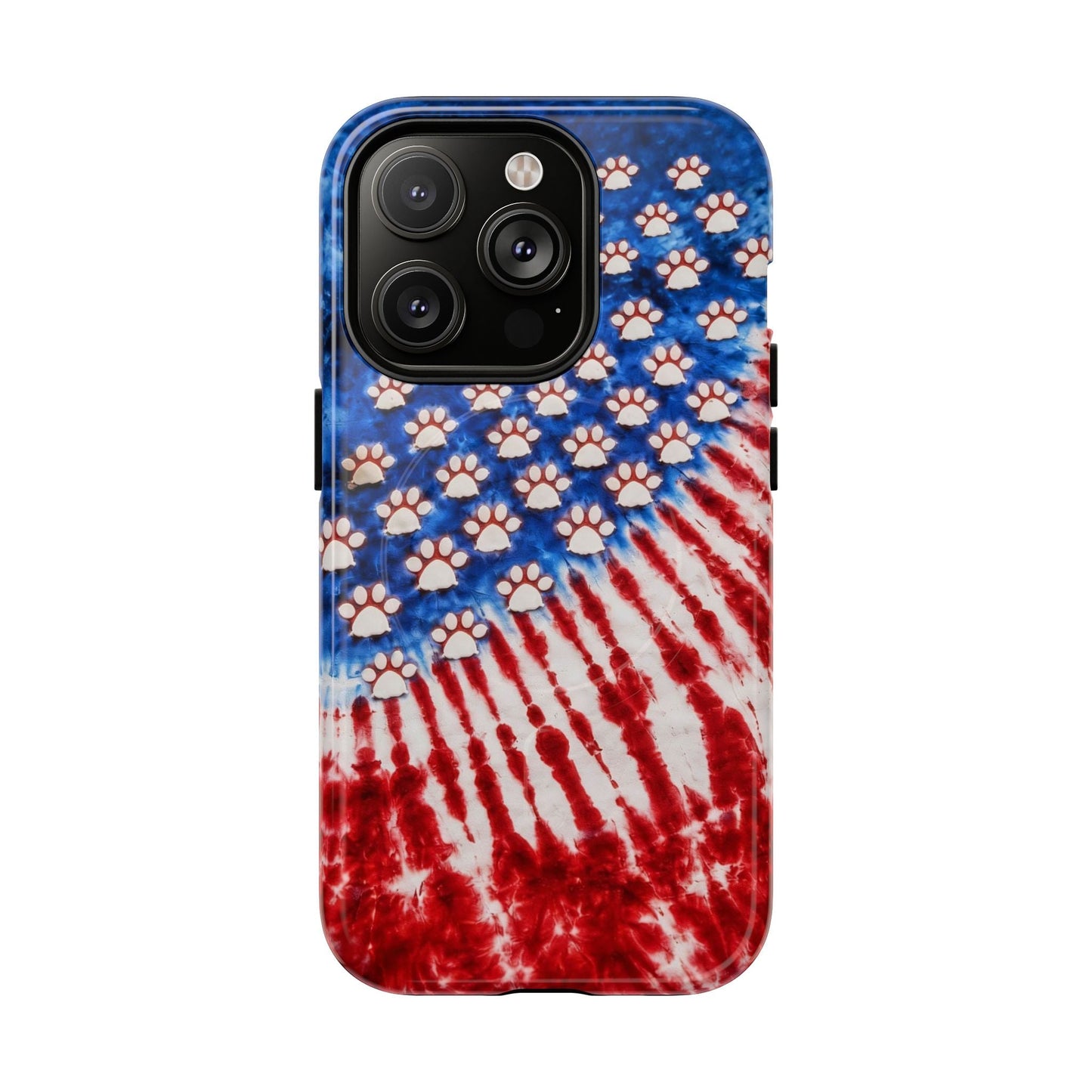 PAW PRINT RED WHITE & BLUE MAGNETIC PHONE CASE - TLHG1704262