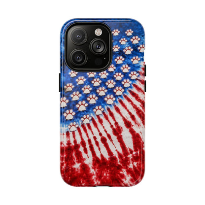 PAW PRINT RED WHITE & BLUE MAGNETIC PHONE CASE - TLHG1704262