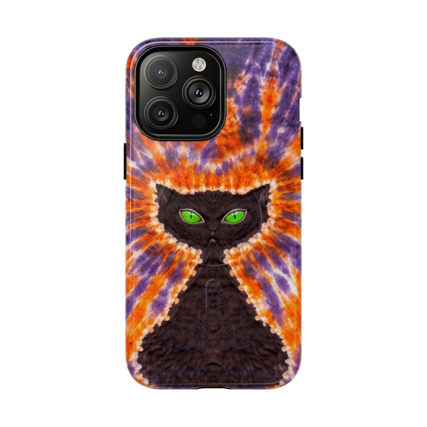 BLACK CAT PURPLE & ORANGE MAGNETIC  PHONE CASE  - TLHN2404264