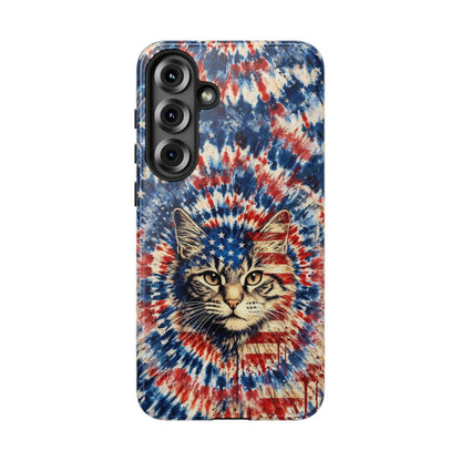 CAT RED WHITE & BLUE VINTAGE PHONE CASE  - TLHG2004262