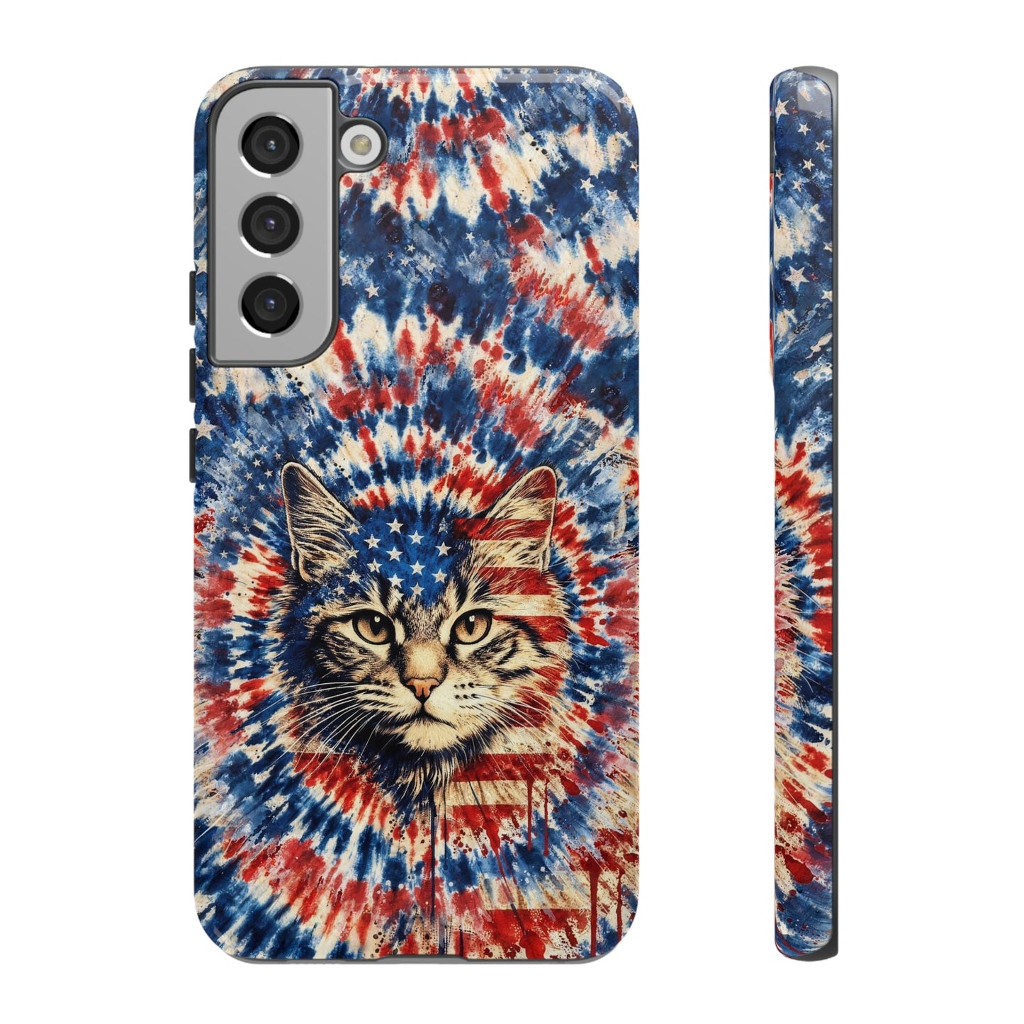 CAT RED WHITE & BLUE VINTAGE PHONE CASE  - TLHG2004262
