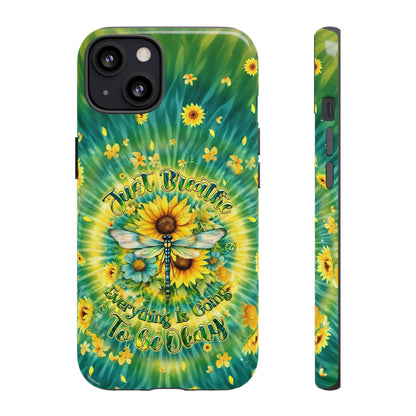 JUST BREATHE DRAGONFLY FLORAL SWIRL PHONE CASE  - TLHG1304263