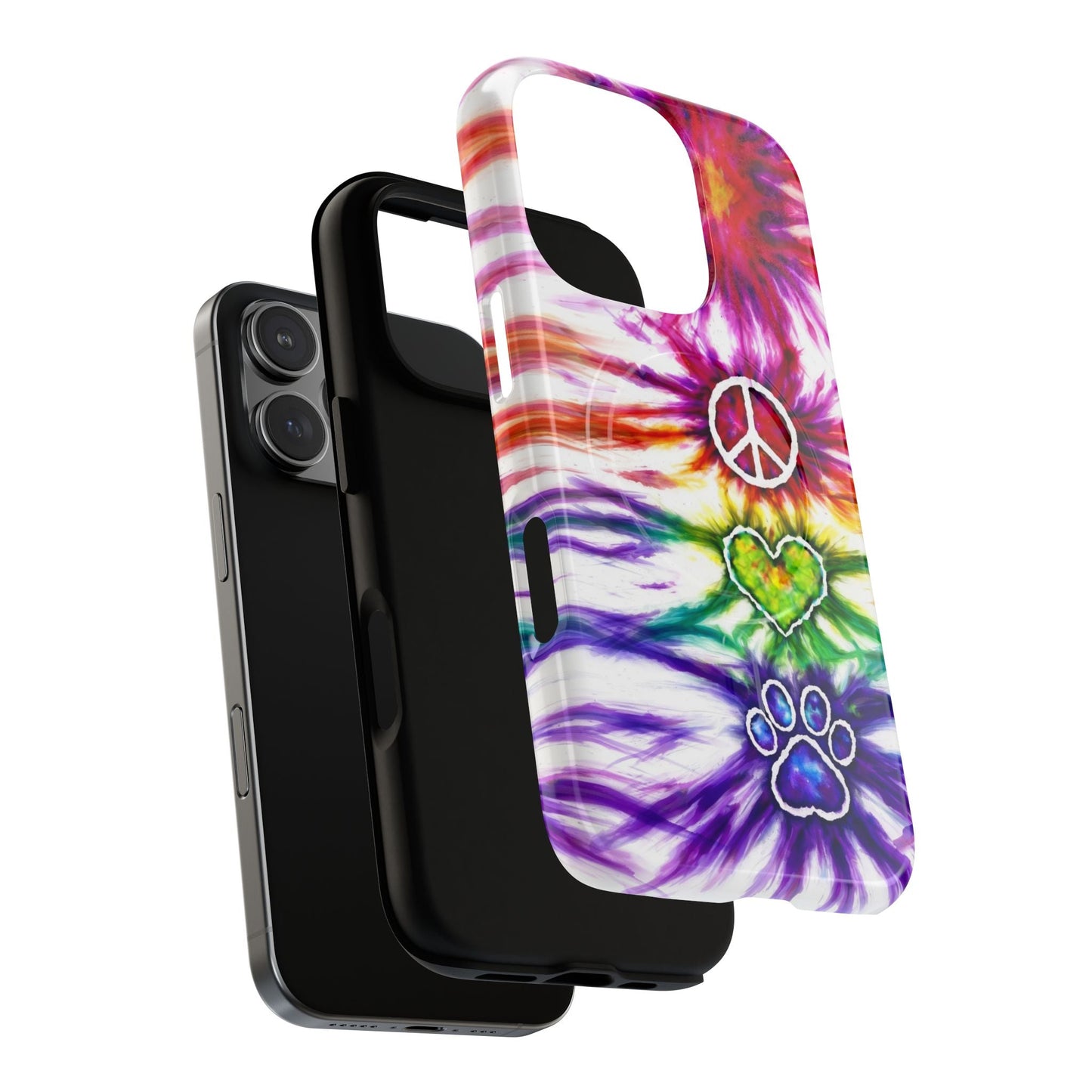 PEACE LOVE PAW PRINT MAGNETIC PHONE CASE - TLHG1304266