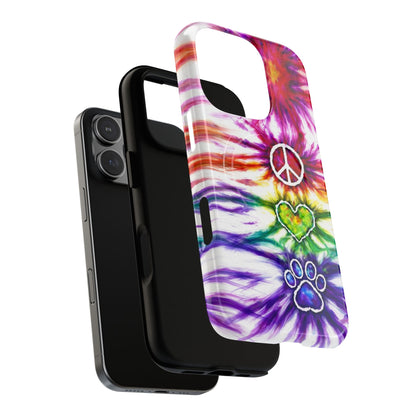 PEACE LOVE PAW PRINT MAGNETIC PHONE CASE - TLHG1304266