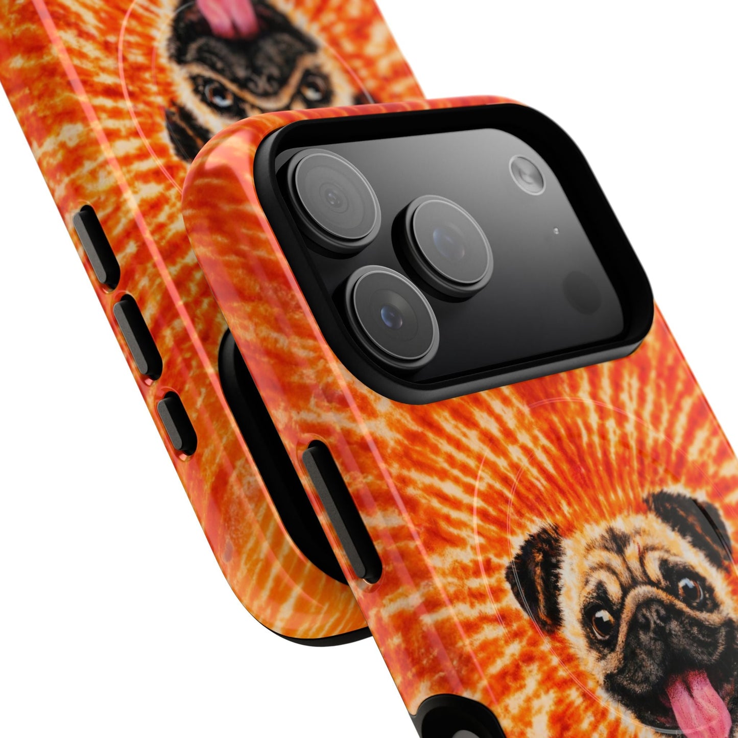 PUG DOG ORANGE MAGNETIC PHONE CASE - TLNT1604261