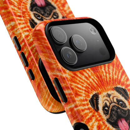 PUG DOG ORANGE MAGNETIC PHONE CASE - TLNT1604261