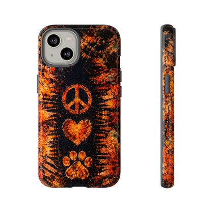 PEACE LOVE PAW PRINT VINTAGE  PHONE CASE  - TLHN2204264