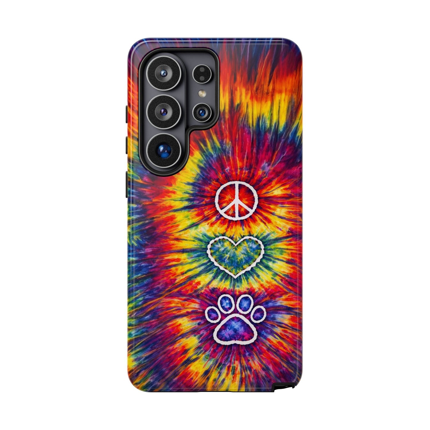 PEACE LOVE PAW PRINT COLORFUL PHONE CASE - TLNT1604262