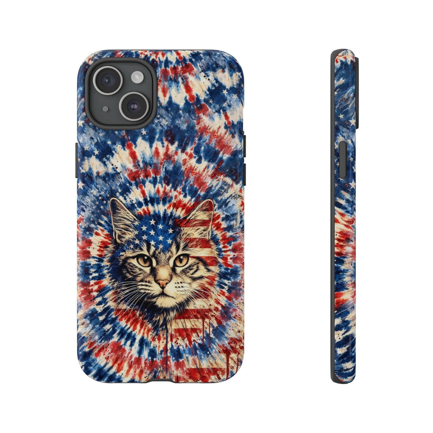 CAT RED WHITE & BLUE VINTAGE PHONE CASE  - TLHG2004262