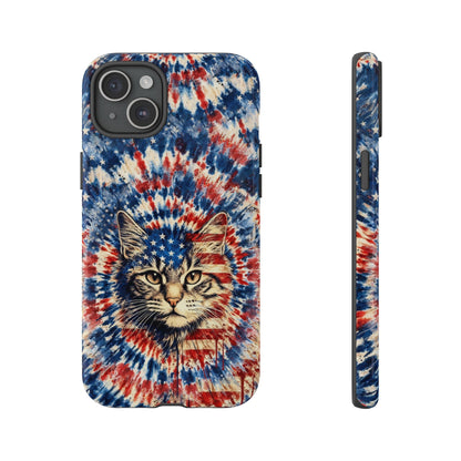 CAT RED WHITE & BLUE VINTAGE PHONE CASE  - TLHG2004262