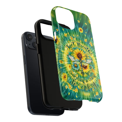 JUST BREATHE DRAGONFLY FLORAL MAGNETIC PHONE CASE  - TLHG1304263