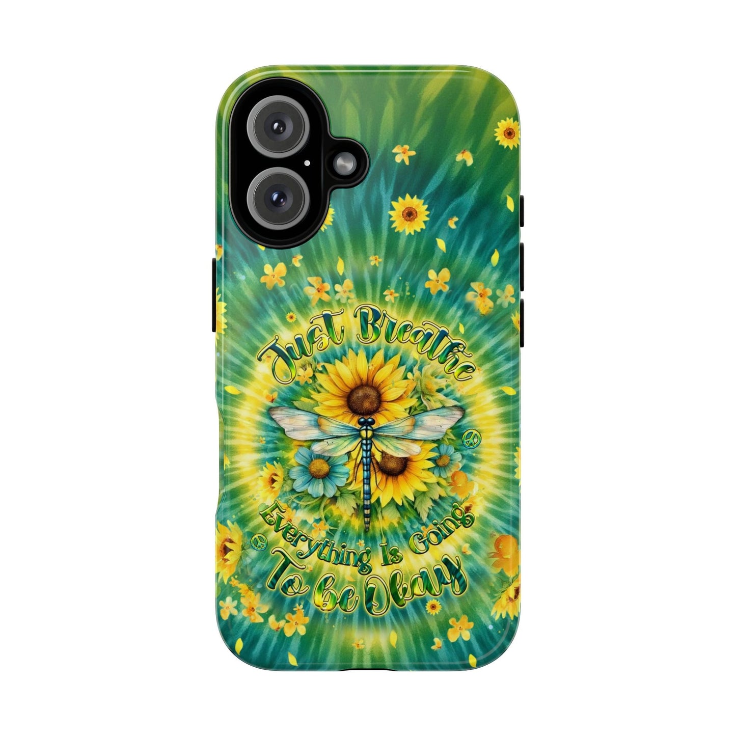 JUST BREATHE DRAGONFLY FLORAL SWIRL PHONE CASE  - TLHG1304263