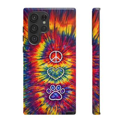 PEACE LOVE PAW PRINT COLORFUL PHONE CASE - TLNT1604262