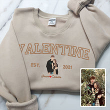 Load image into Gallery viewer, Valentine Embroidered Custom Photo Hoodie Sweatshirt T-shirt
