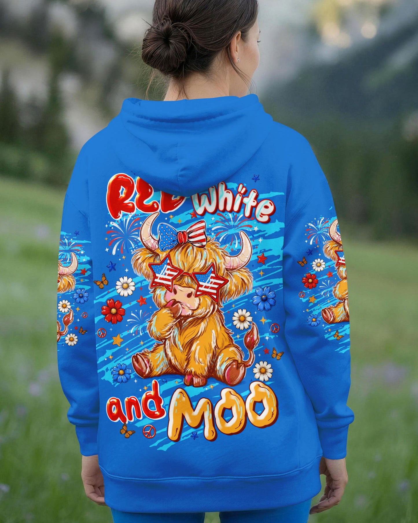 RED WHITE AND MOO COW ALL OVER PRINT   - TLTW0506262