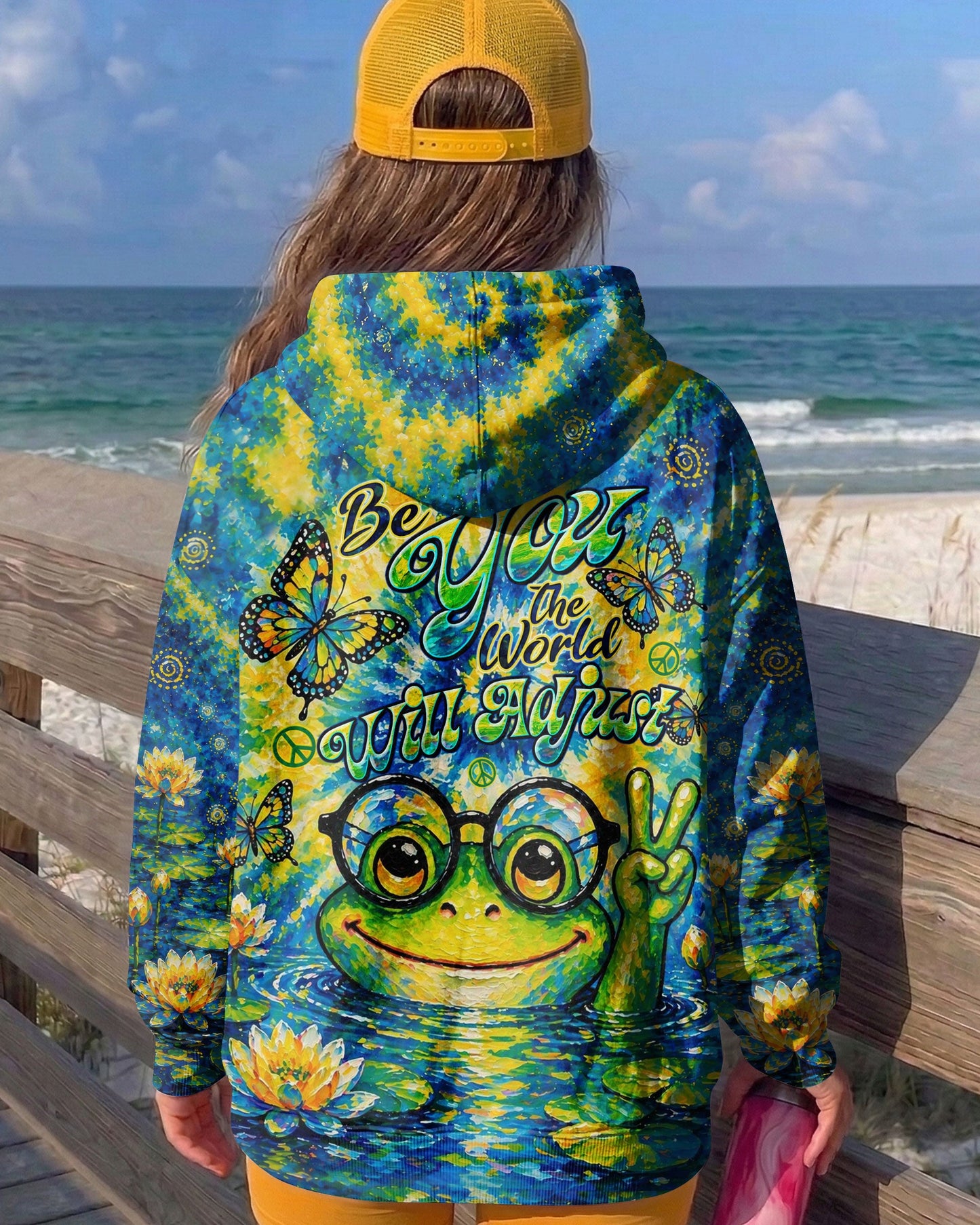BE YOU THE WORLD WILL ADJUST FROG ALL OVER PRINT - TLTW0705263