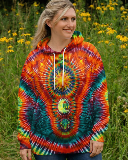 HIPPIE SUN MOON STARS SWIRL ALL OVER PRINT  - TLTW0304263
