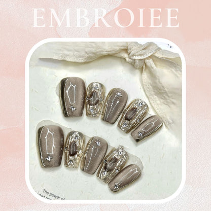 Glorious Goddess Hand-painted Press On Nails