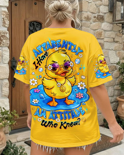 APPARENTLY I HAVE AN ATTITUDE WHO KNEW DUCK ALL OVER PRINT - TLTW2105263