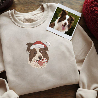 Christmas Embroidered Pet Dog Cat Photo Hoodie Sweatshirt T-Shirt