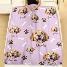 Load image into Gallery viewer, Personalized Pet Dog Cat Photo And Name Custom Soft Blanket
