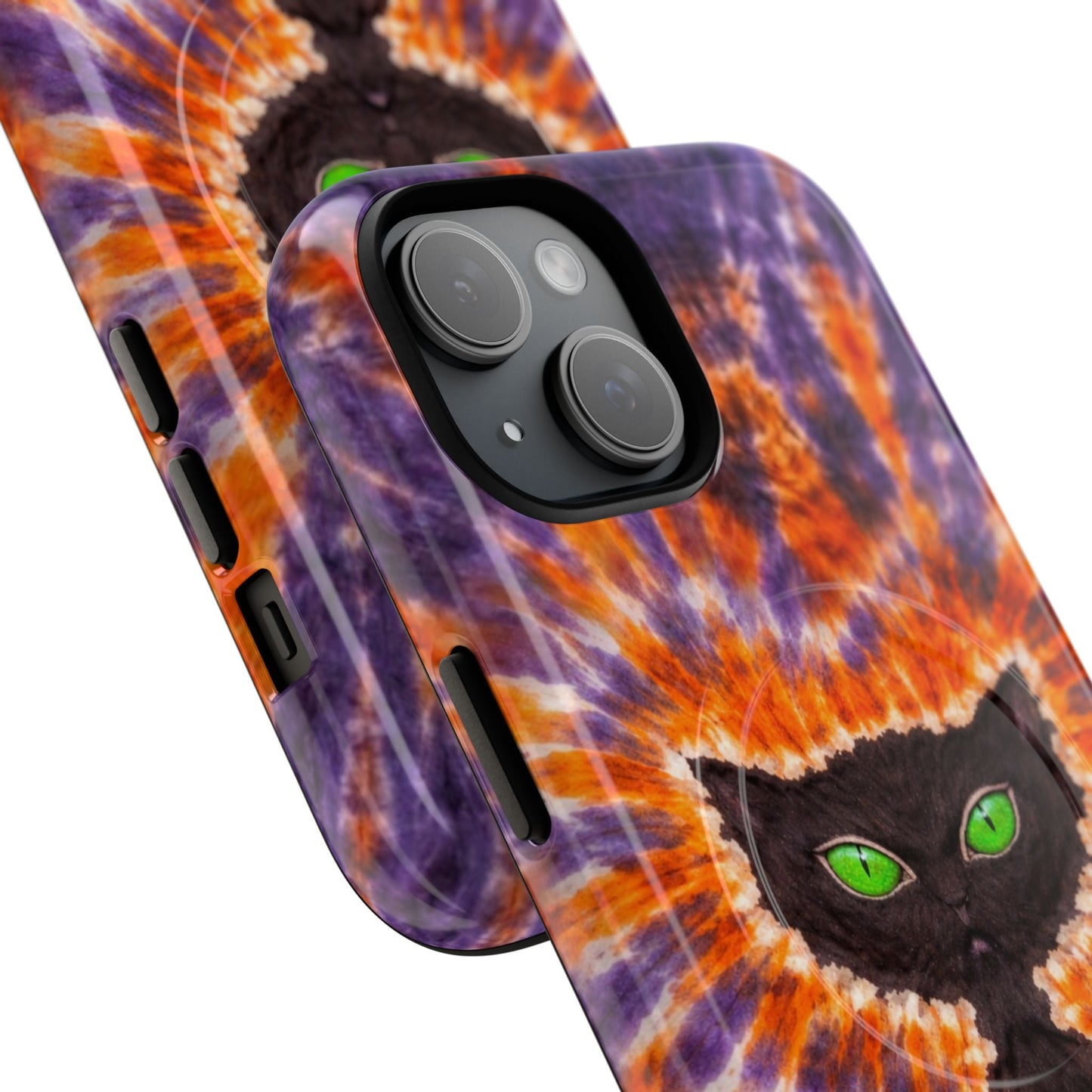 BLACK CAT PURPLE & ORANGE MAGNETIC  PHONE CASE  - TLHN2404264