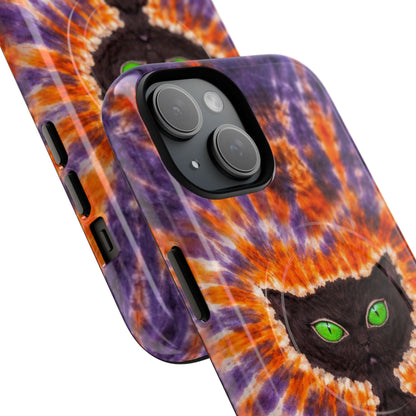 BLACK CAT PURPLE & ORANGE MAGNETIC  PHONE CASE  - TLHN2404264