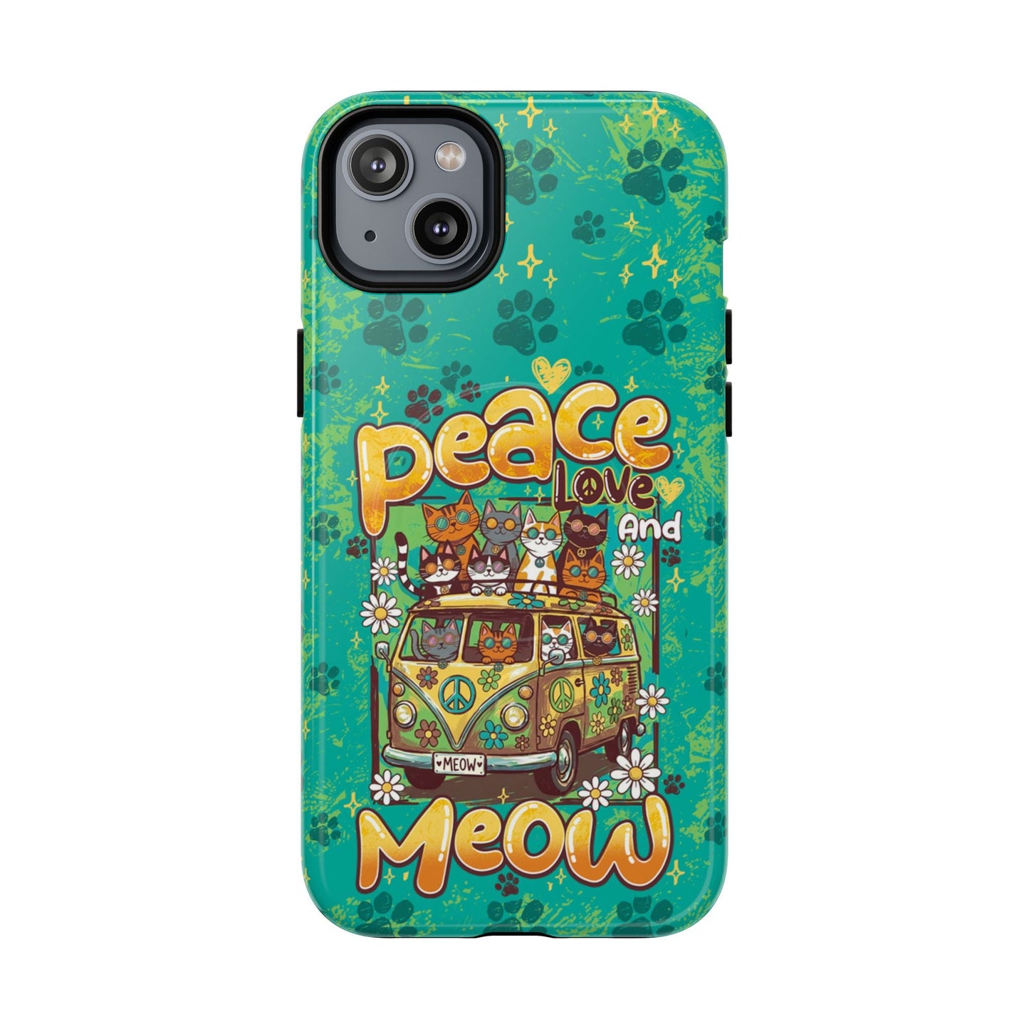 PEACE LOVE AND MEOW CATS MAGNETIC PHONE CASE - TY0707263