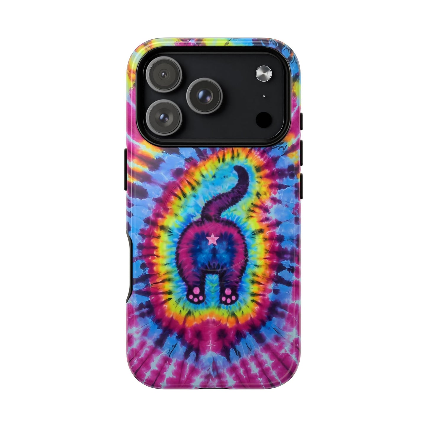 CAT COLORFUL SWIRL PATTERN MAGNETIC PHONE CASE - TLTW1404263