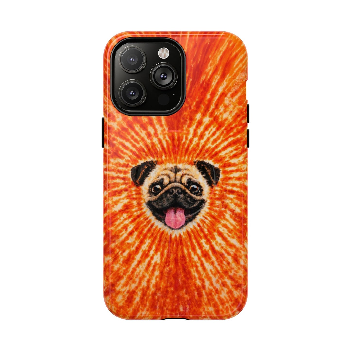PUG DOG ORANGE MAGNETIC PHONE CASE - TLNT1604261