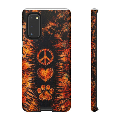 PEACE LOVE PAW PRINT VINTAGE  PHONE CASE  - TLHN2204264