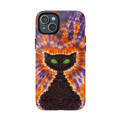 BLACK CAT PURPLE & ORANGE MAGNETIC  PHONE CASE  - TLHN2404264
