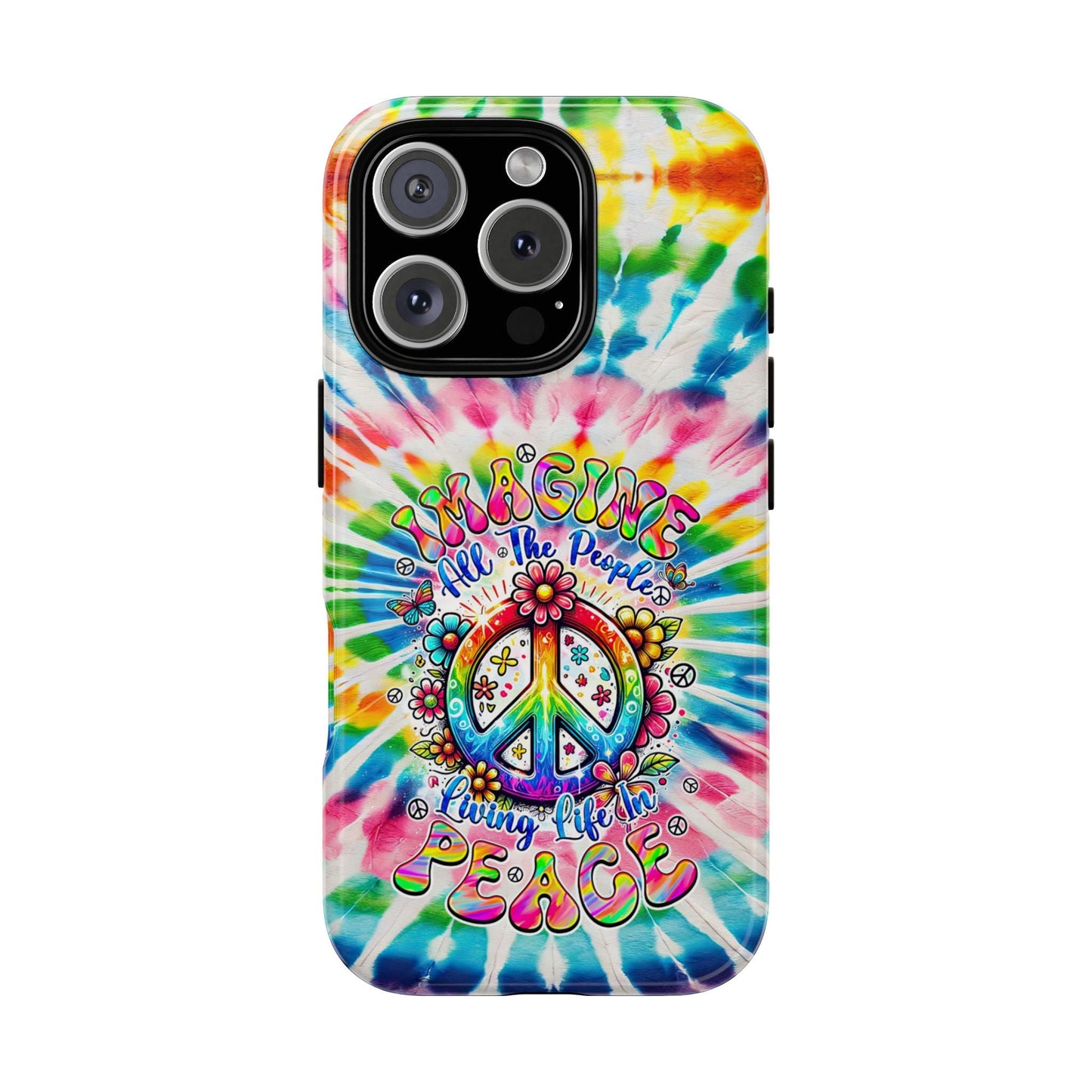 IMAGINE ALL THE PEOPLE LIVING LIFE IN PEACE TIE DYE PHONE CASE - TYQY1504253