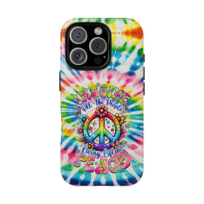IMAGINE ALL THE PEOPLE LIVING LIFE IN PEACE TIE DYE PHONE CASE - TYQY1504253