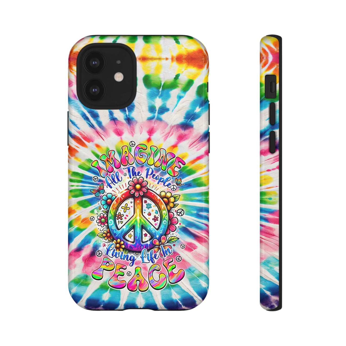 IMAGINE ALL THE PEOPLE LIVING LIFE IN PEACE TIE DYE PHONE CASE - TYQY1504253