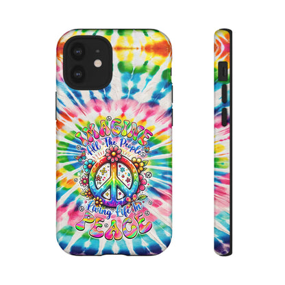 IMAGINE ALL THE PEOPLE LIVING LIFE IN PEACE TIE DYE PHONE CASE - TYQY1504253