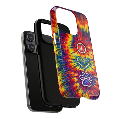 PEACE LOVE PAW PRINT COLORFUL MAGNETIC PHONE CASE - TLNT1604262