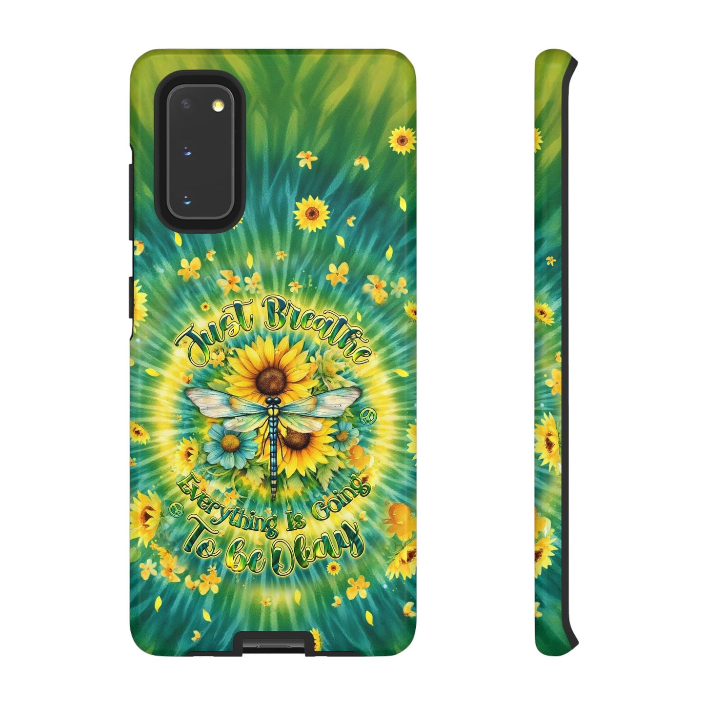 JUST BREATHE DRAGONFLY FLORAL SWIRL PHONE CASE  - TLHG1304263